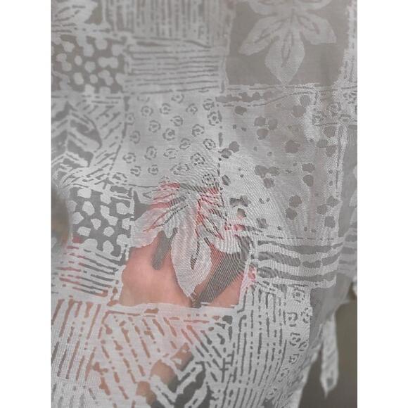 Coldwater Creek Oversized Sheer Floral Lace Shirt - White - Size Petite Small - Picture 5 of 9